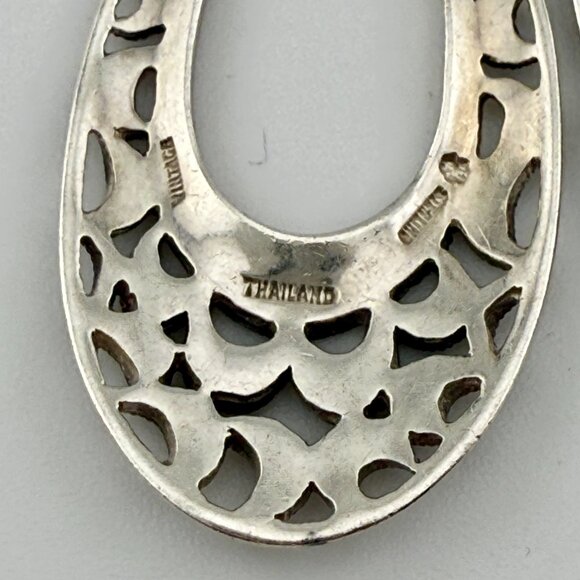 Vintage Sterling Silver Marcasite Filigree Dangle Earrings – 2.25”, 9.6g - Picture 9 of 15